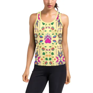 Geometric Floral Fall-Vanilla Women's Racerback Tank Top