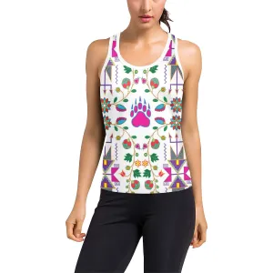 Geometric Floral Fall-White Women's Racerback Tank Top