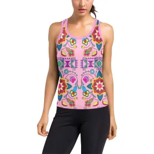 Geometric Floral Winter-Sunset Women's Racerback Tank Top