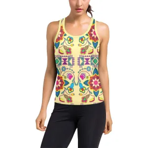 Geometric Floral Winter-Vanilla Women's Racerback Tank Top