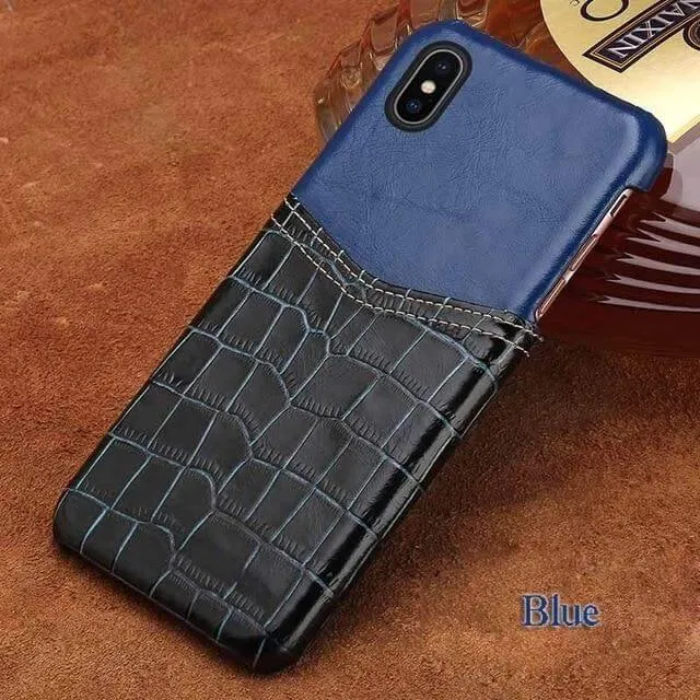Handmade Crocodile Pattern Wax Leather Luxury IPhone Cases