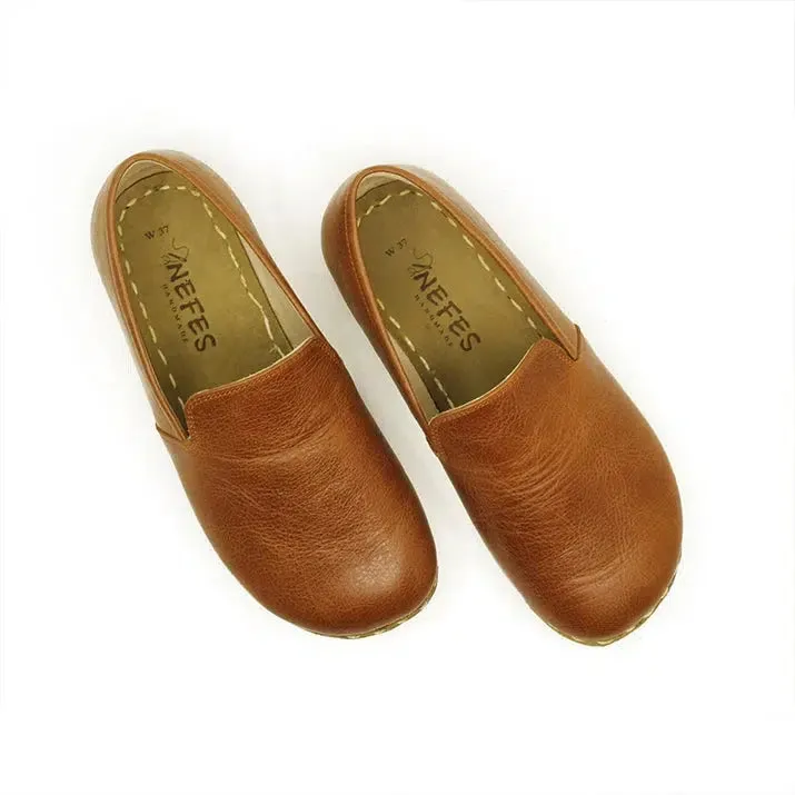 Handmade Leather Barefoot Shoes for Women - Antique Brown