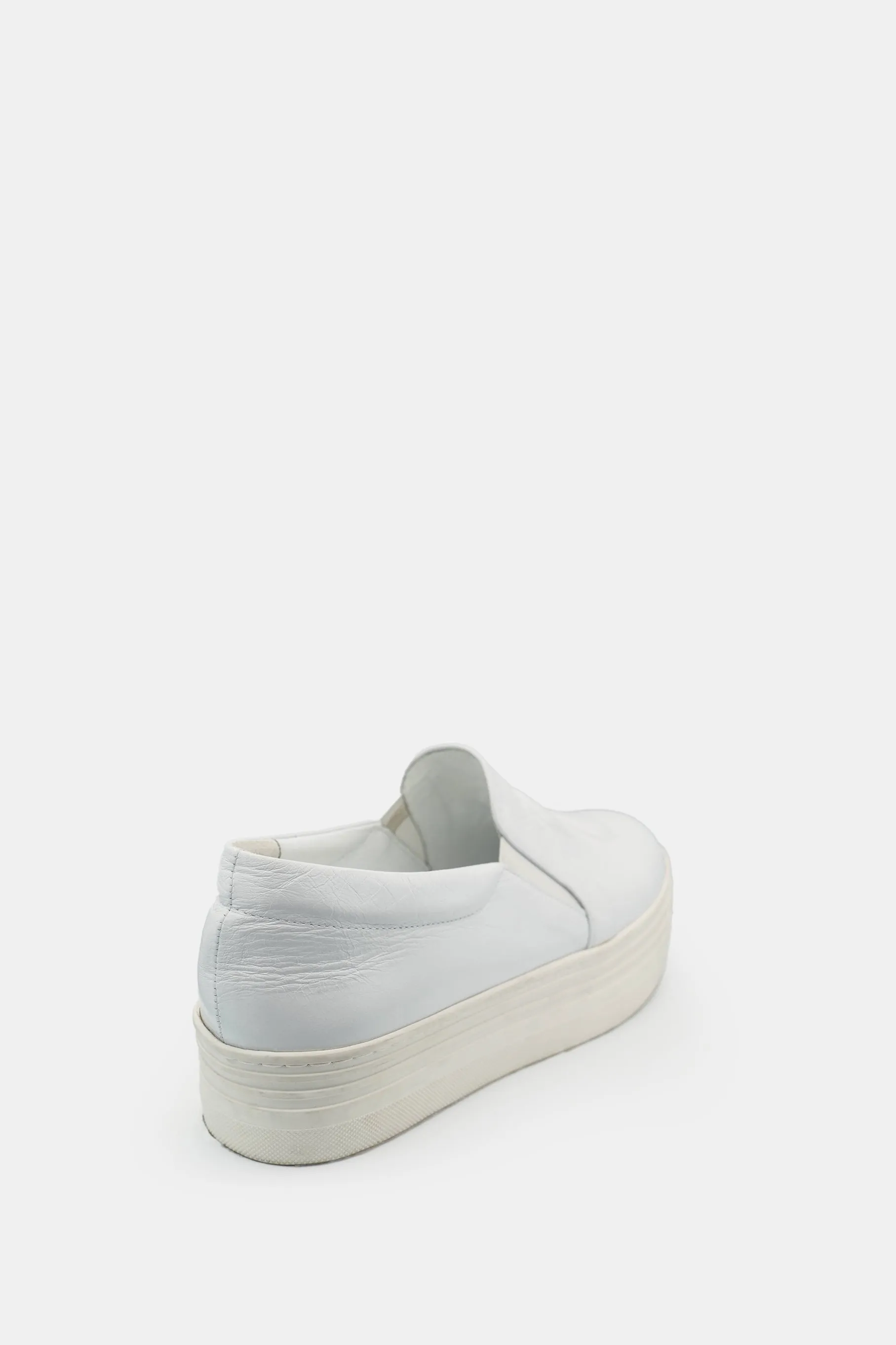Handmade "23" Leather Platform Sneakers, White