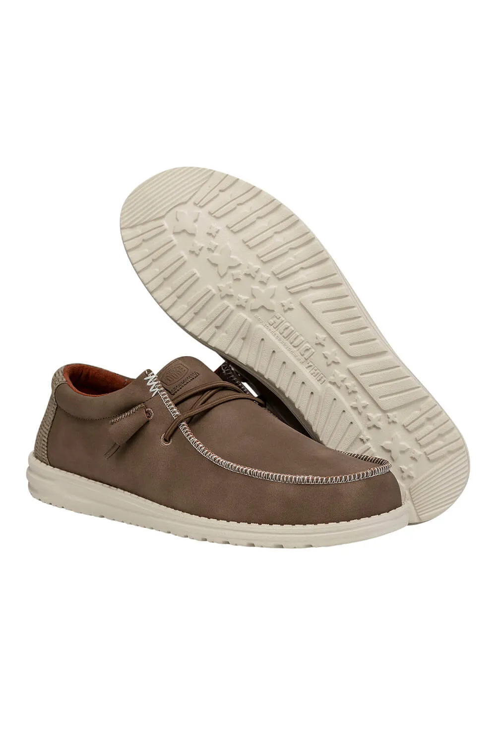 HEYDUDE Men’s Wally Fabricated Leather Shoes in Tan | 40607-265