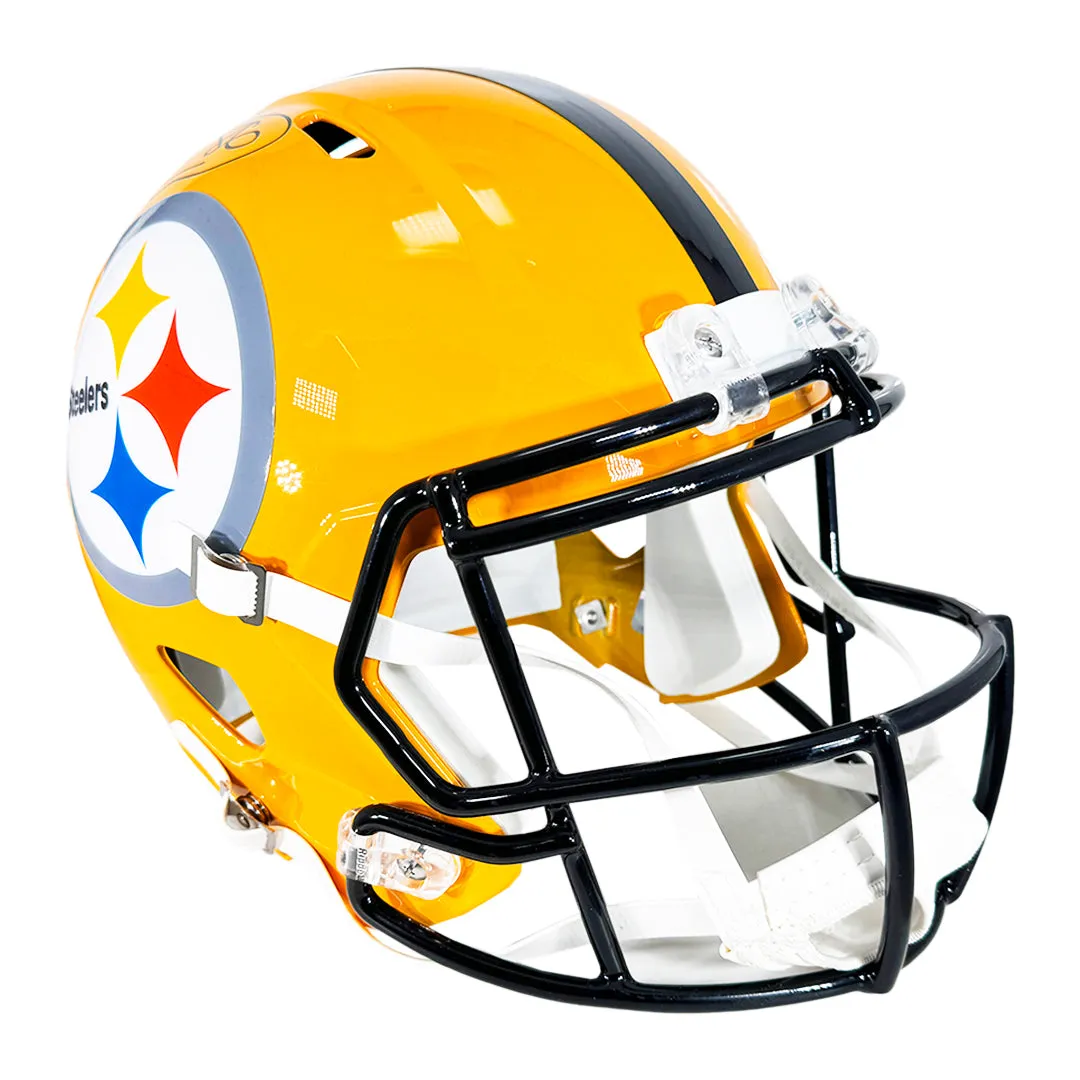 Hines Ward Signed Pittsburgh Steelers Gold Throwback Speed Full-Size Replica Football Helmet (Beckett)