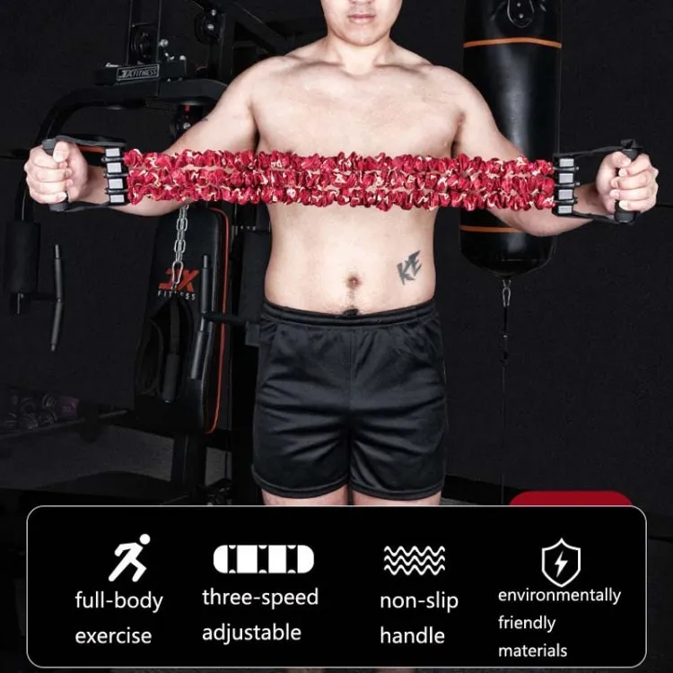 Home Fitness Chest Expander Multifunctional Arm Training High Elastic Pull Rope, Specification: 30kg (Lightning Red)