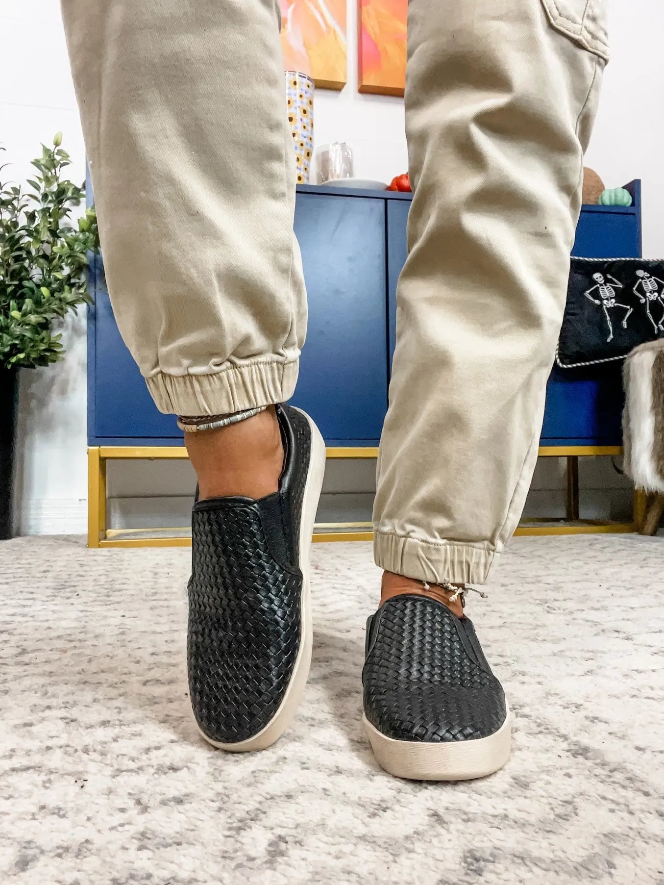 I'm Weaving Slip On Sneakers in Black (7-11)
