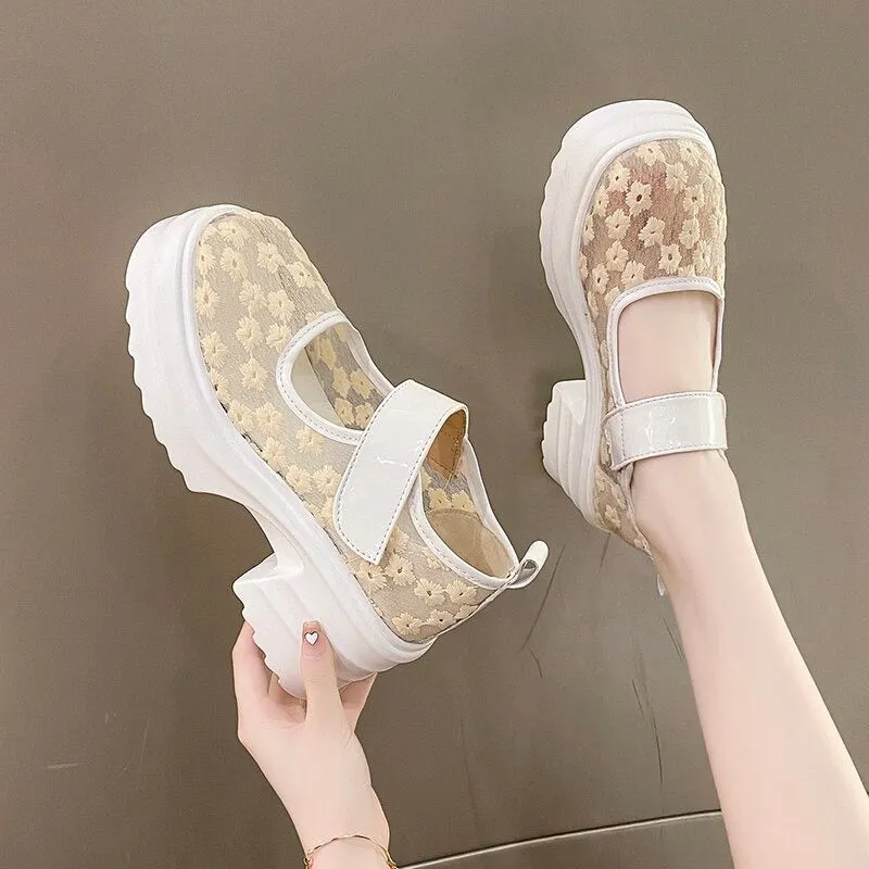 Lace Floral Calf Shoes