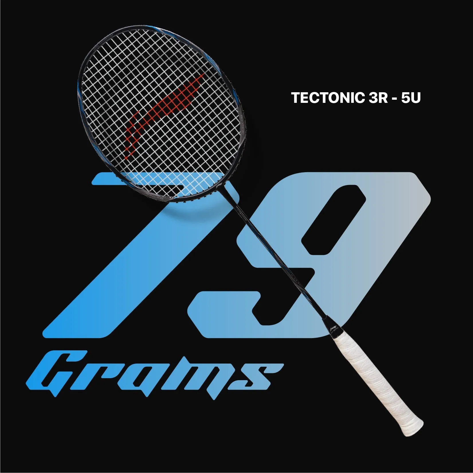 Li-Ning Tectonic 3R Strung Badminton Racquet (Silver / Blue / Black)