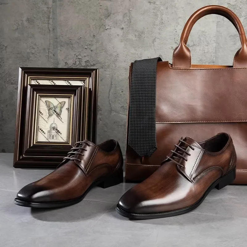 LuxeSmooth Exquisite Pattern Derbies Dress Shoes