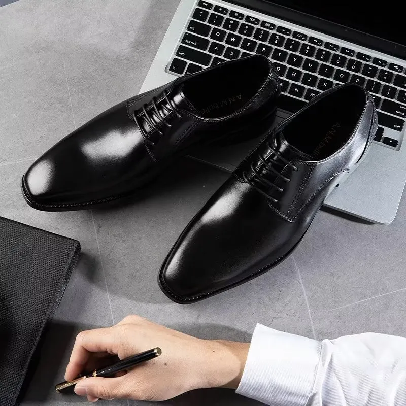 LuxeSmooth Exquisite Pattern Derbies Dress Shoes