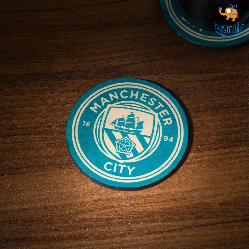 Manchester City Wooden Coasters - Set of 4