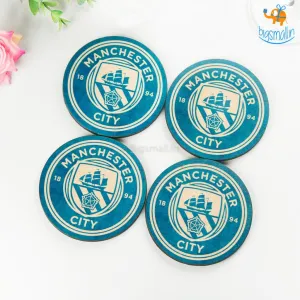 Manchester City Wooden Coasters - Set of 4