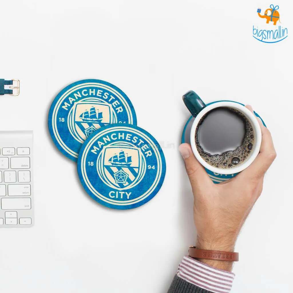 Manchester City Wooden Coasters - Set of 4
