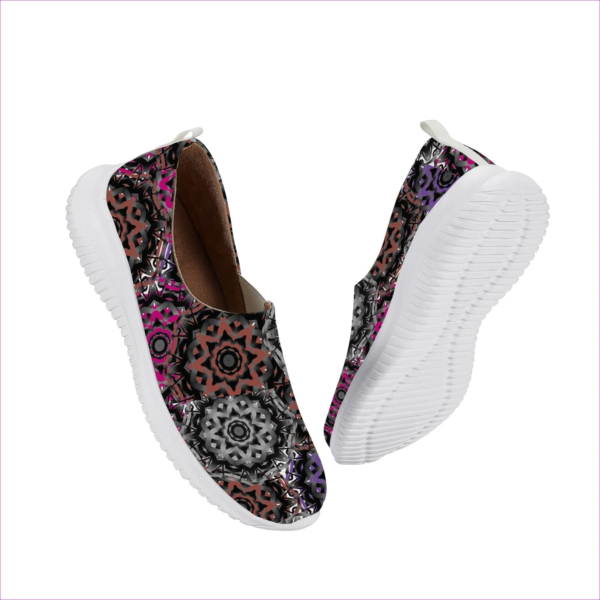 Mandala Graffiti Womens Casual Slip On Shoe
