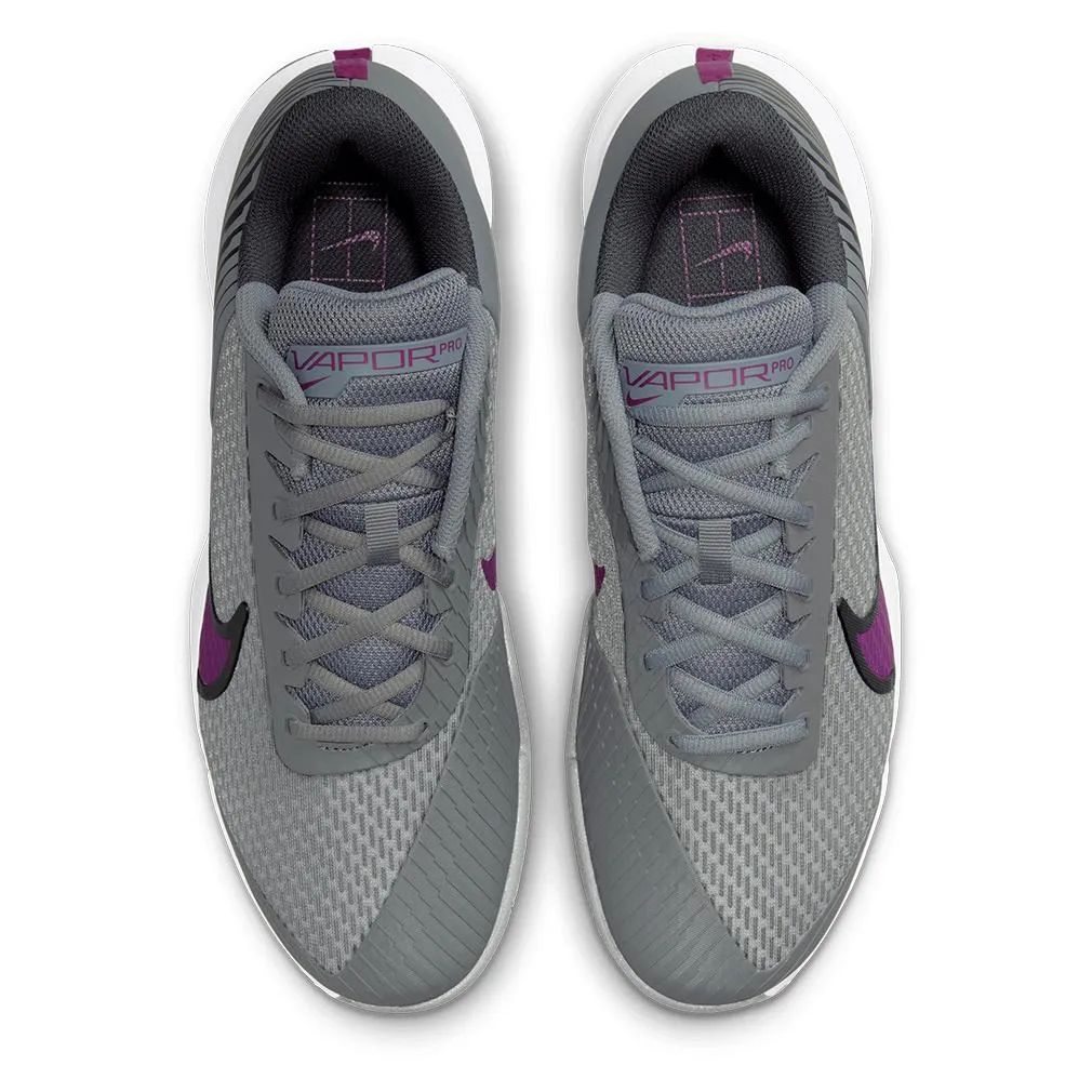Men`s Air Zoom Vapor Pro 2 Clay Tennis Shoes Smoke Grey and Sangria