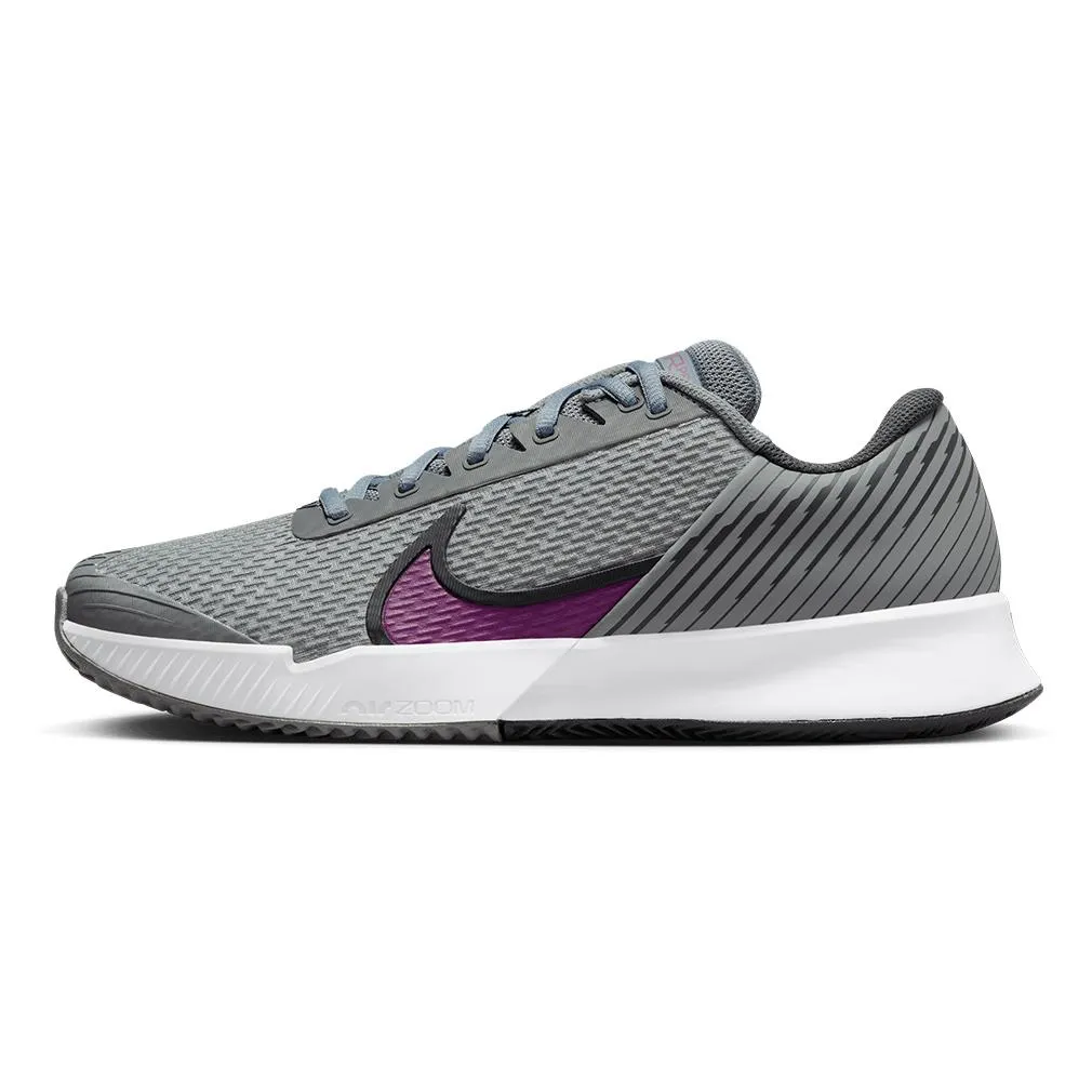 Men`s Air Zoom Vapor Pro 2 Clay Tennis Shoes Smoke Grey and Sangria