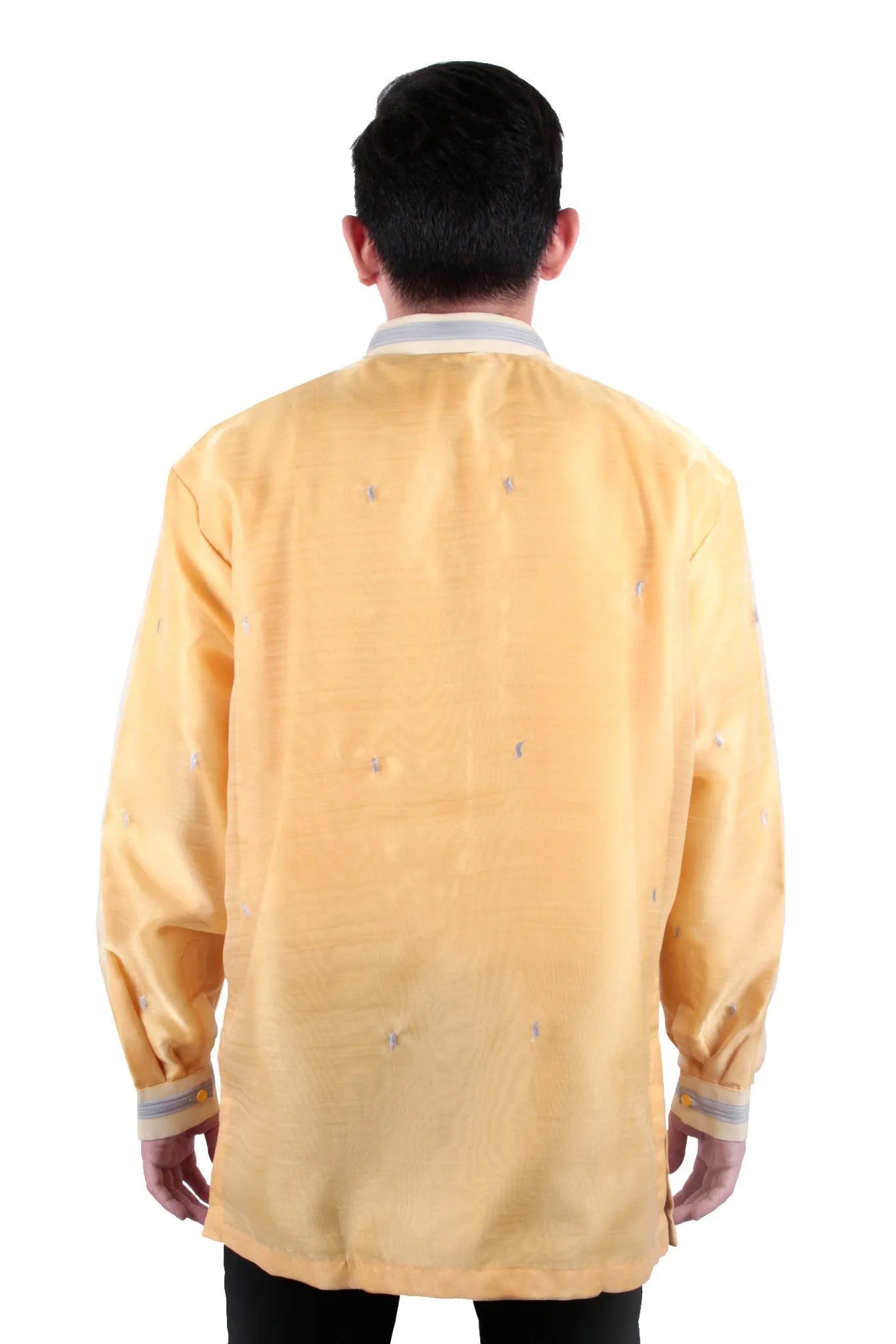 MO24 - MADE-TO-ORDER - Organza Pina Barong Tagalog with Lining Gold