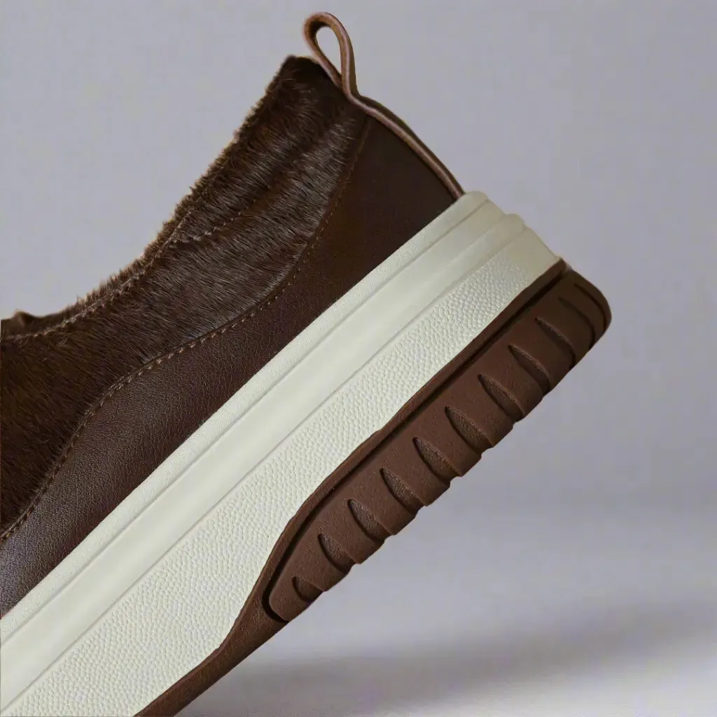 Monalisa Brown Leather Sneakers