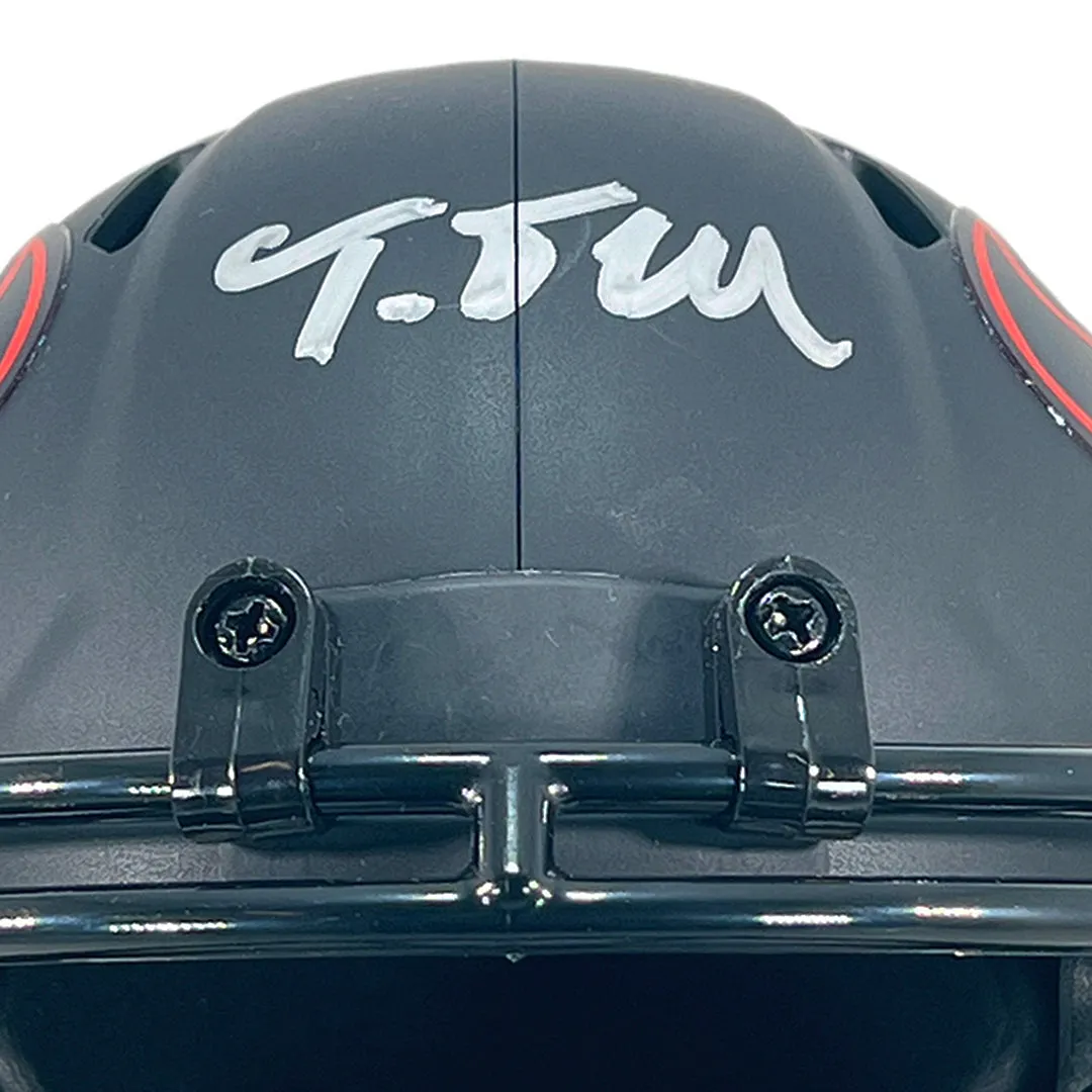 Nathaniel Tank Dell Signed Houston Texans Eclipse Speed Mini Football Helmet (JSA)