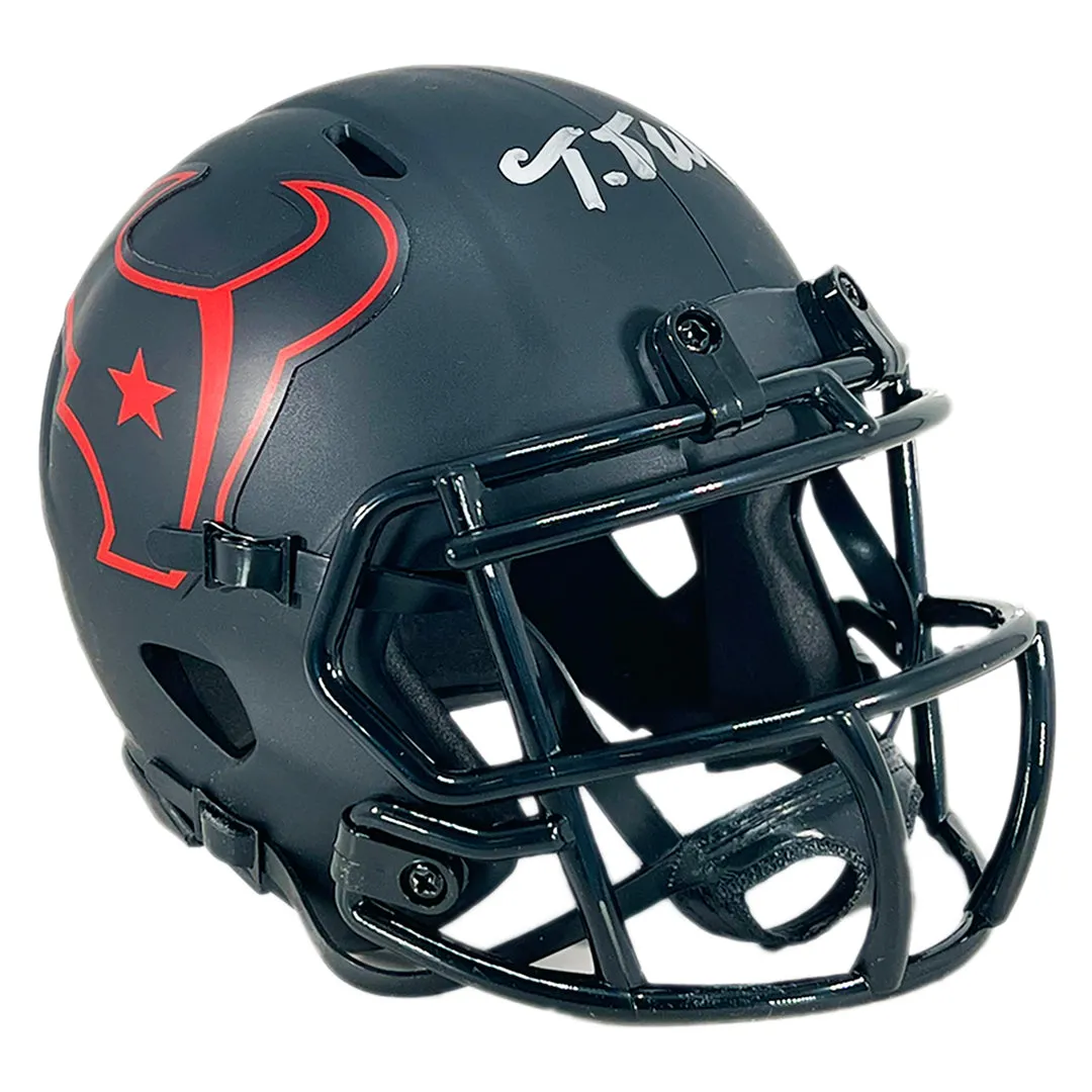 Nathaniel Tank Dell Signed Houston Texans Eclipse Speed Mini Football Helmet (JSA)