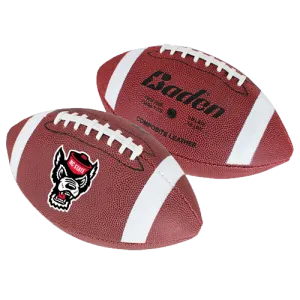 NC State Wolfpack Wolfhead Junior Brown Composite Leather Football