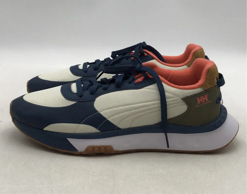 New PUMA Men's Helly Hansen x Wild Rider Blue White Athletic Shoes - Size 11.5