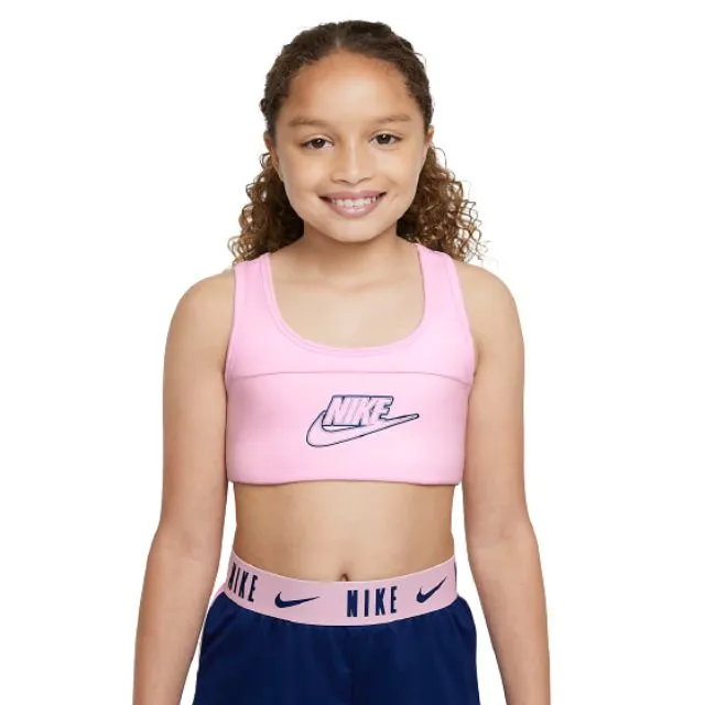 Nike Df Swsh Bra Futura Girls Training Bra Pink Foam/Blue