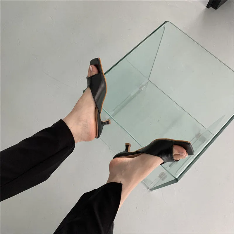 Pumps Women Sheer High Heels Toe Sandals
