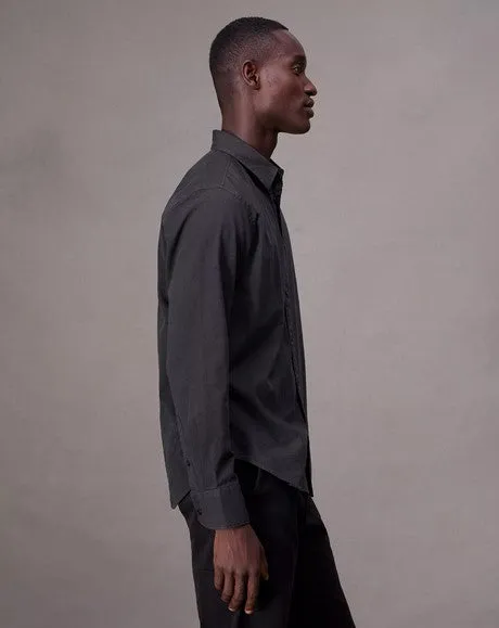 Rag & Bone Tomlin Cotton Shirt in Charcoal Grey