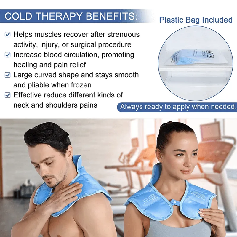 REVIX Ice Pack for Neck and Shoulders Upper Back Pain Relief, Large Neck Ice Pack Wrap with Soft Plush