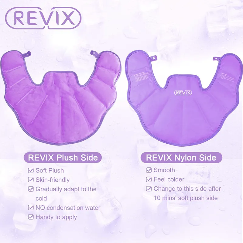 REVIX Ice Pack for Neck and Shoulders Upper Back Pain Relief, Large Neck Ice Pack Wrap with Soft Plush