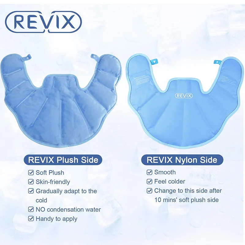 REVIX Ice Pack for Neck and Shoulders Upper Back Pain Relief, Large Neck Ice Pack Wrap with Soft Plush