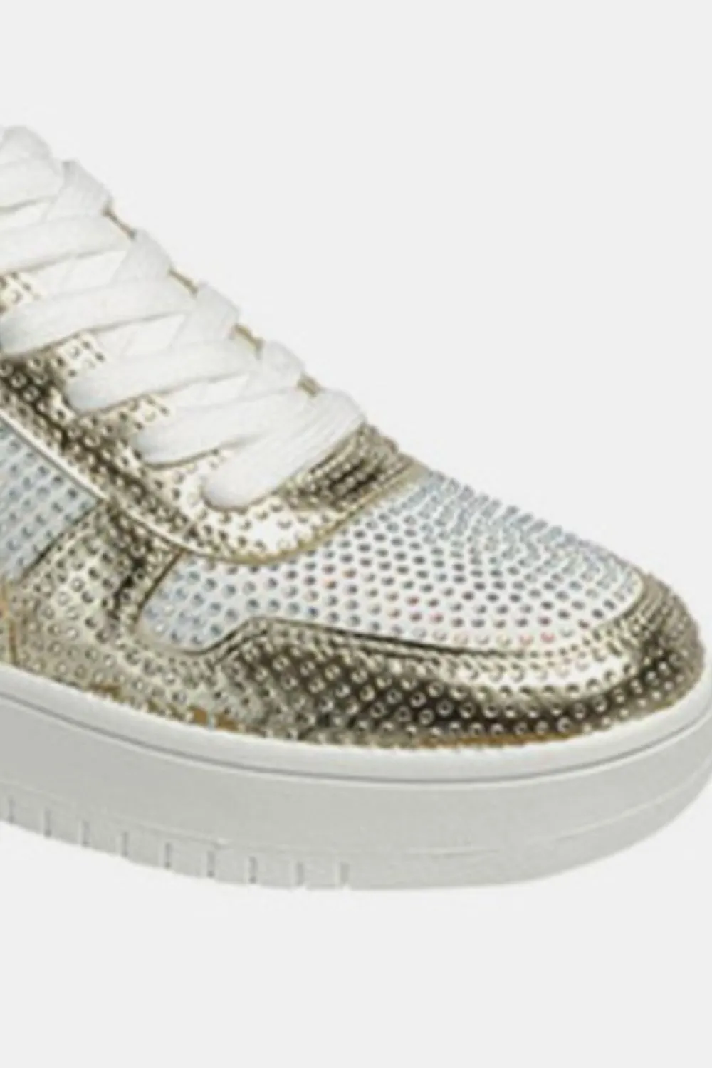Rhinestone Platform Flat Sneakers