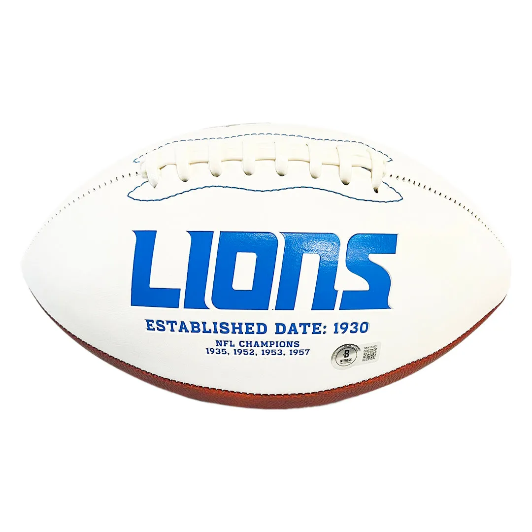 Sam LaPorta Signed Detroit Lions Official NFL Team Logo Football (Beckett)