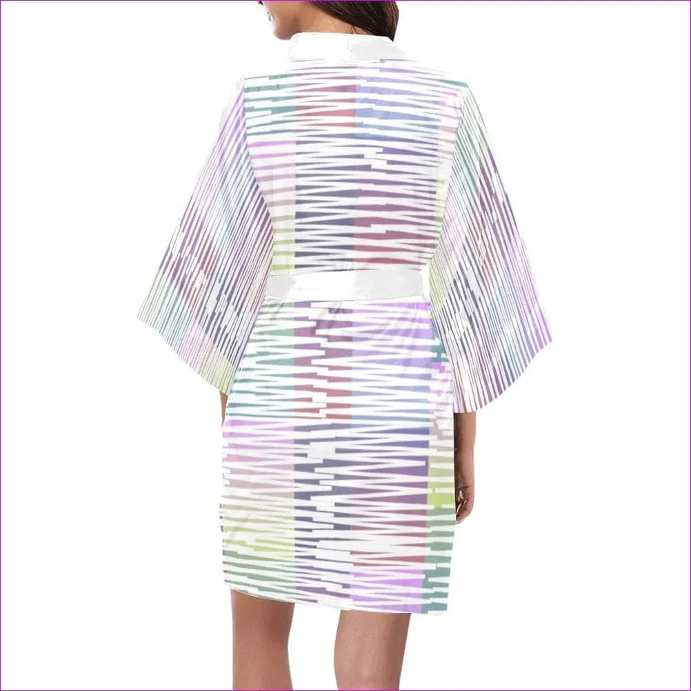 Scribbled Women's Short Kimono Robe