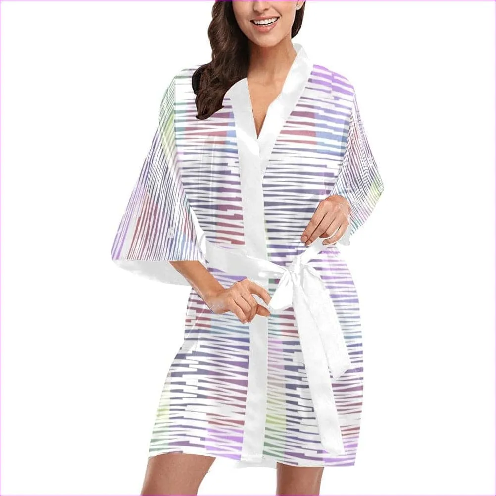 Scribbled Women's Short Kimono Robe