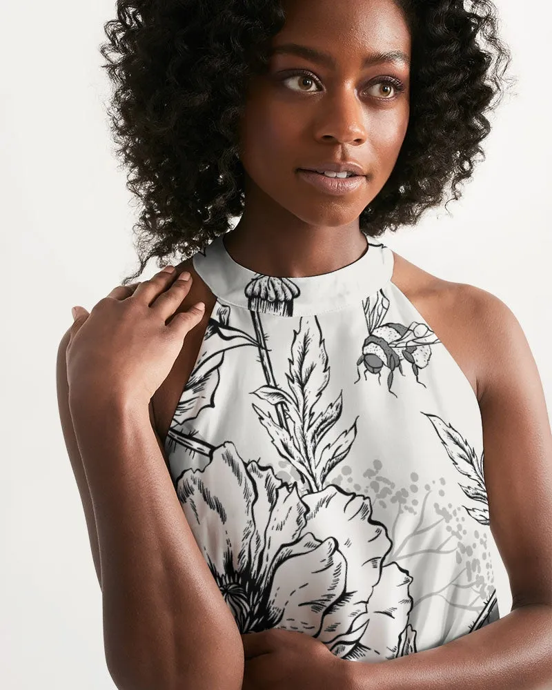 SMF Secret Garden Feminine Halter Dress