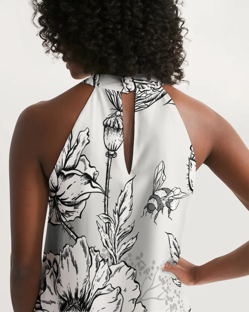 SMF Secret Garden Feminine Halter Dress