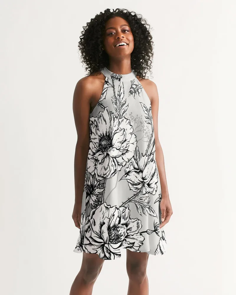 SMF Secret Garden Feminine Halter Dress