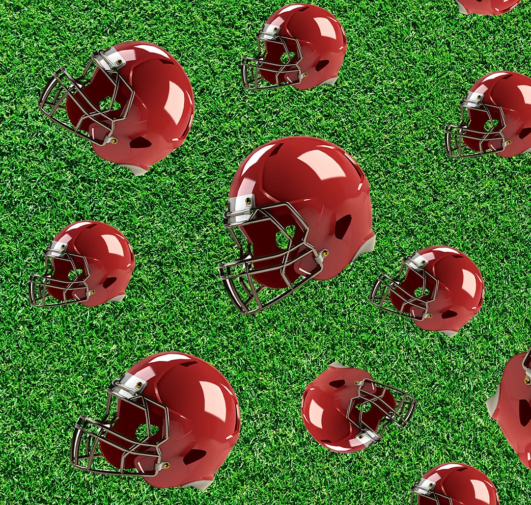 Sports Fabric, Football Fabric, Red Helmet Fabric, Cotton or Fleece 1136