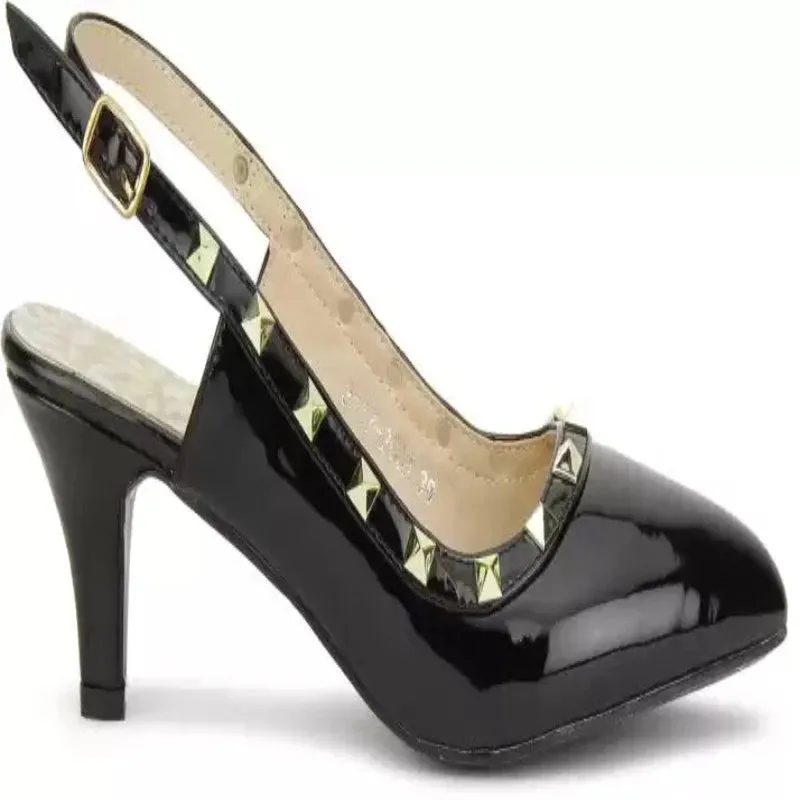Studded Pumps Quote Heels