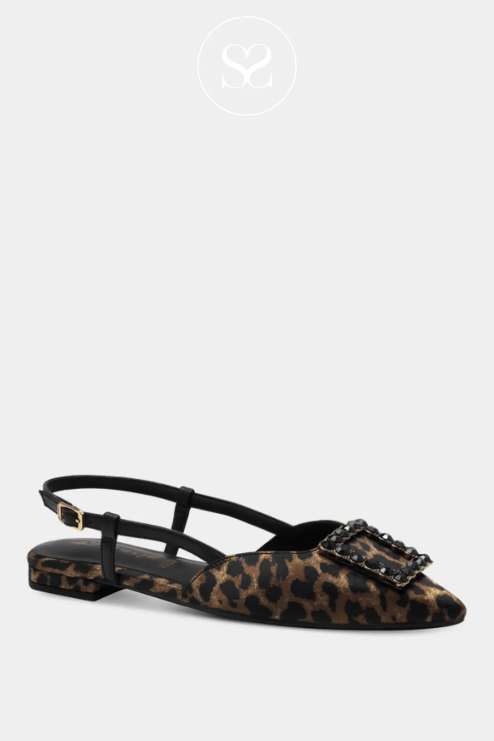 TAMARIS 1-29403-42 LEOPARD SLINGBACK BLOCK HEEL SHOES
