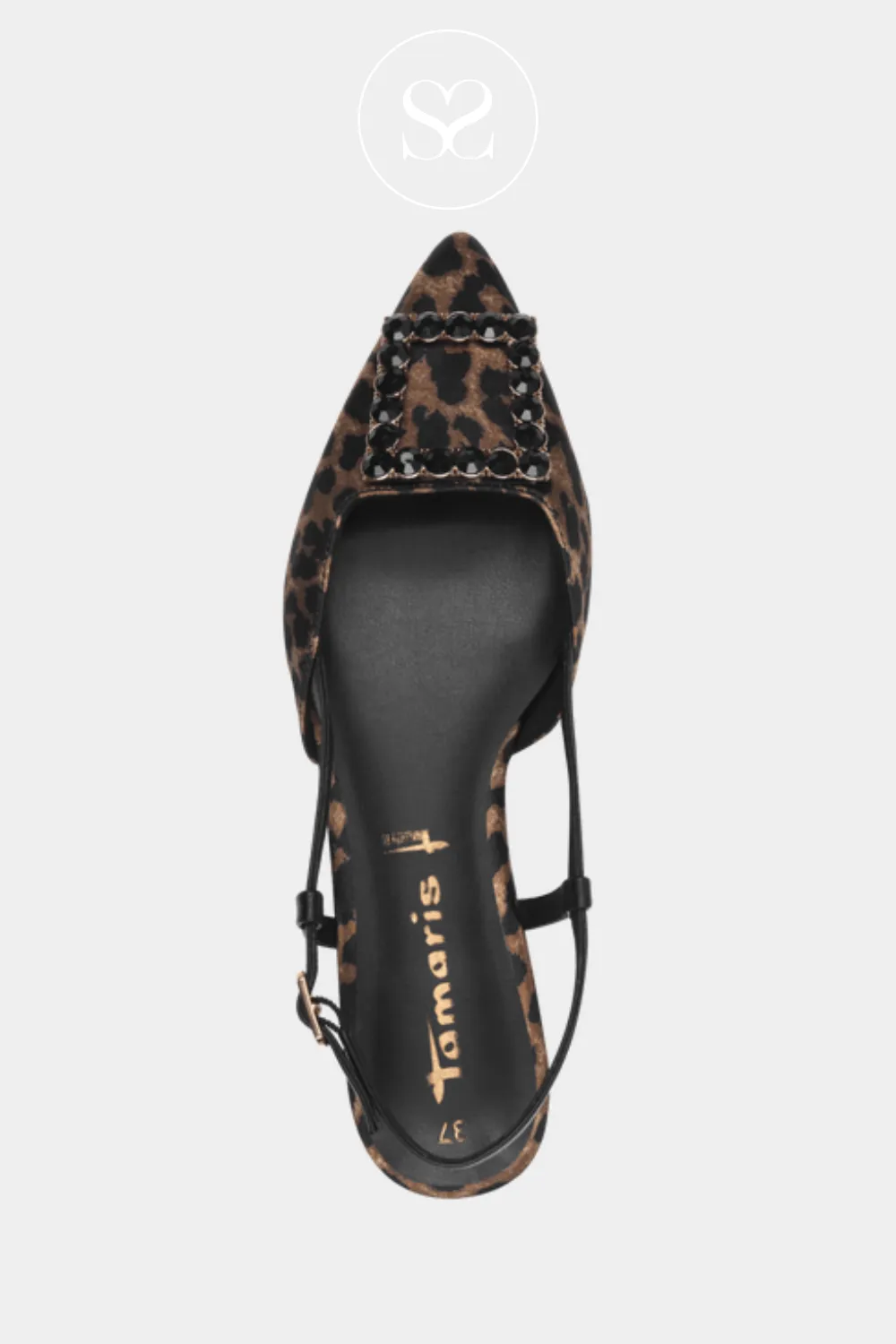 TAMARIS 1-29403-42 LEOPARD SLINGBACK BLOCK HEEL SHOES