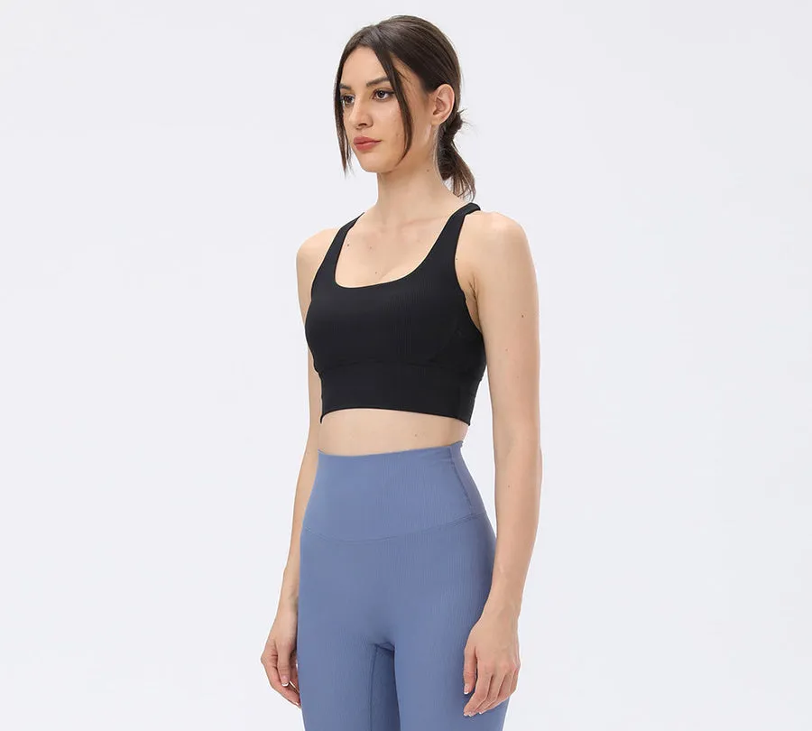 TARRAMARRA Criss-cross Back Flow Ribbed Sports Bra