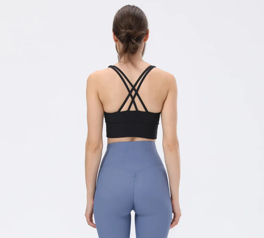 TARRAMARRA Criss-cross Back Flow Ribbed Sports Bra