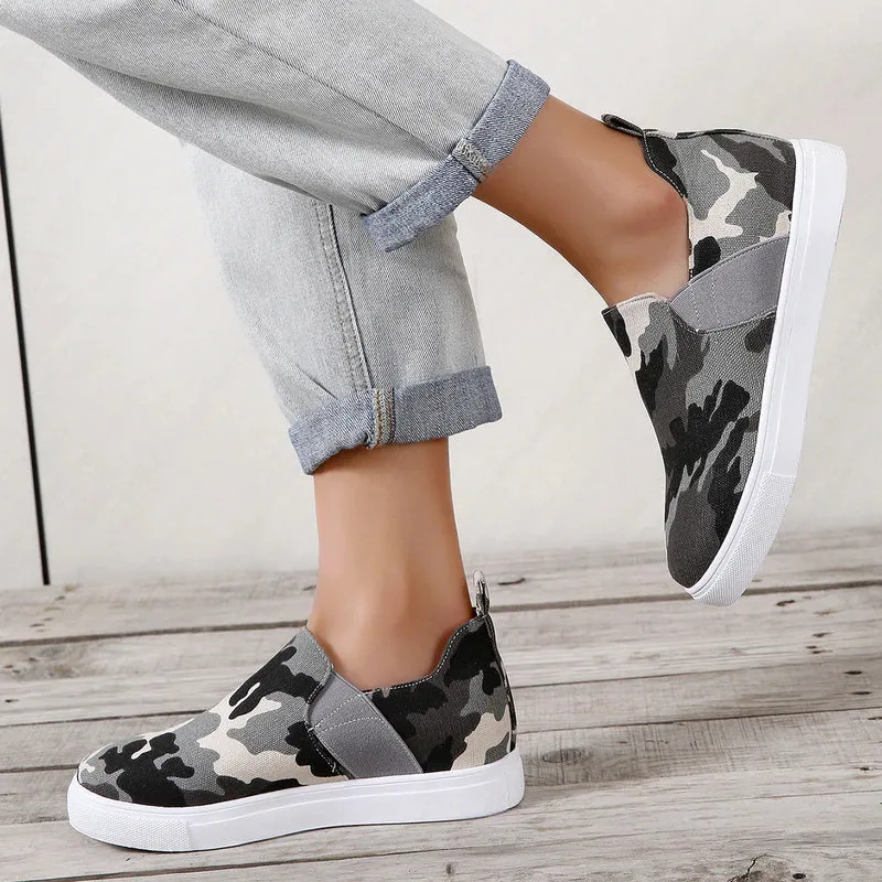 Women Fashion Leopard Internal Increase Sneakers