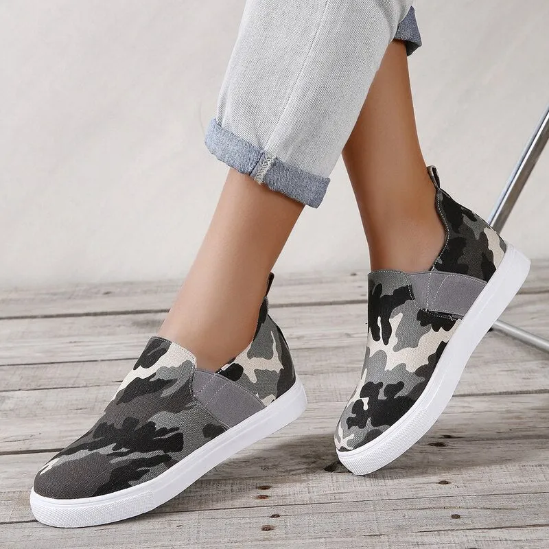 Women Fashion Leopard Internal Increase Sneakers