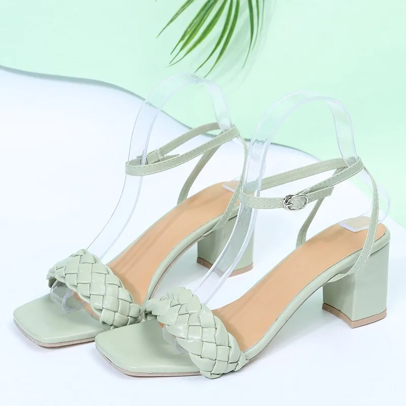 Women Peep Toe Leather Sandals