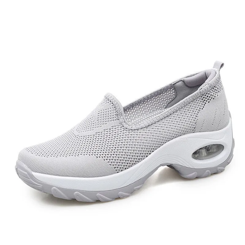 Women's Fashion Flying Woven Cosy Walking Shoes rubber